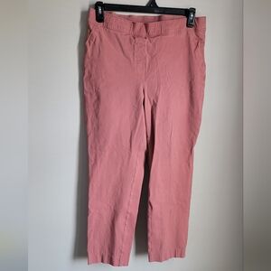 Spanx Womens Large Coral Pull On Pants Faux Pockets